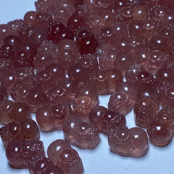 cute pixiu shape strawberry quartz bead - Image 2