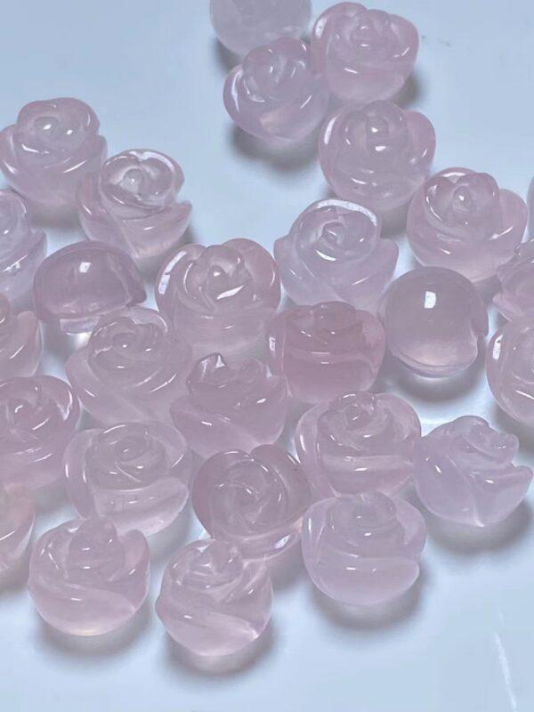 cute rose flower shape rose quartz bead - Image 3