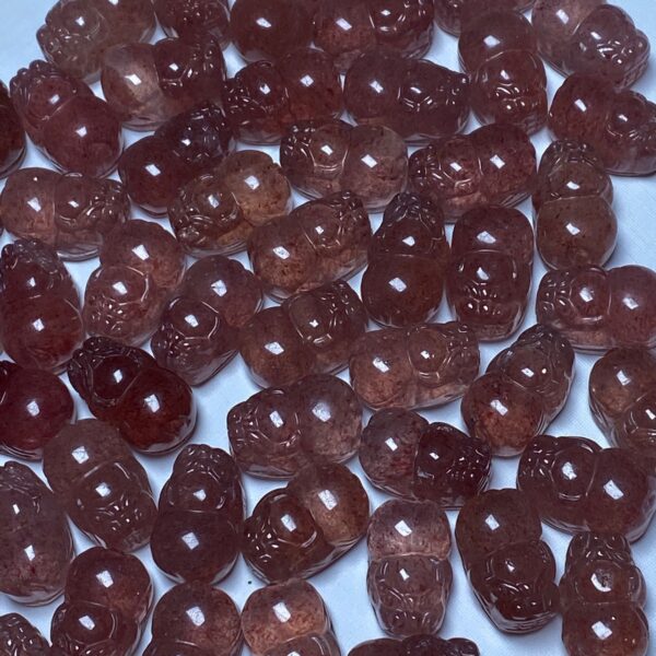 cute pixiu shape strawberry quartz bead - Image 6