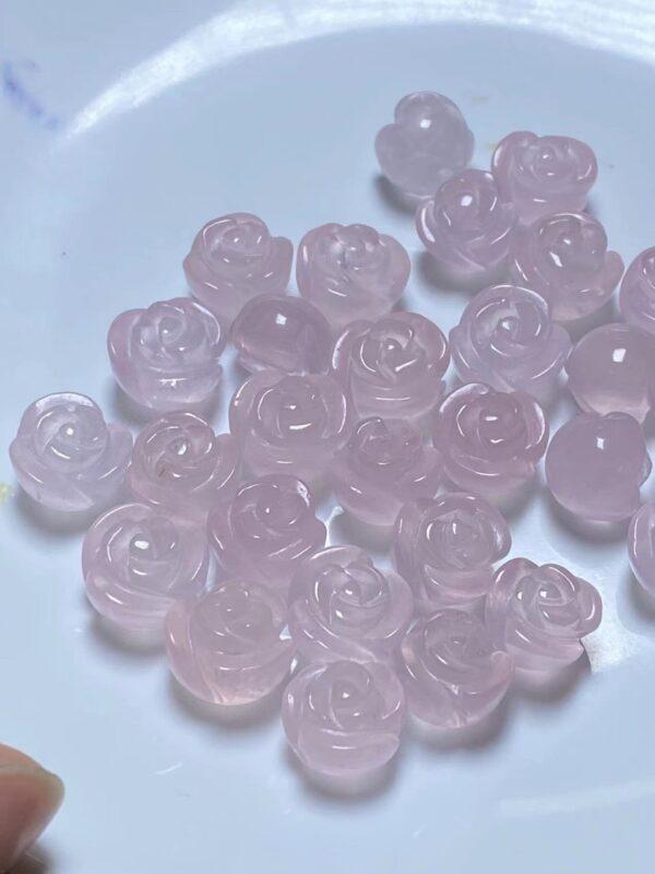 cute rose flower shape rose quartz bead - Image 4