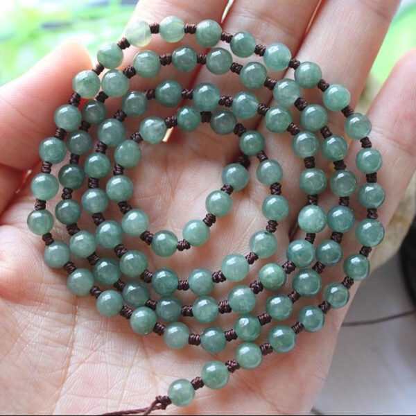 oily green round jade bead natural jadeite bead - Image 3
