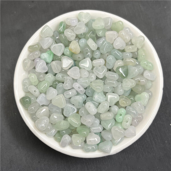 heart shape ice jade bead natural jadeite bead - Image 3