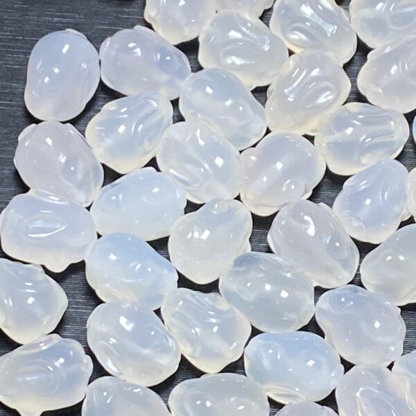 cute rabbit shape white agate bead - Image 7