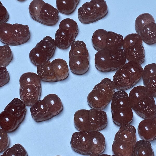cute pixiu shape strawberry quartz bead - Image 5