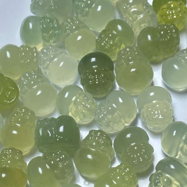 cute fat pixiu shape serpentine jade bead - Image 4
