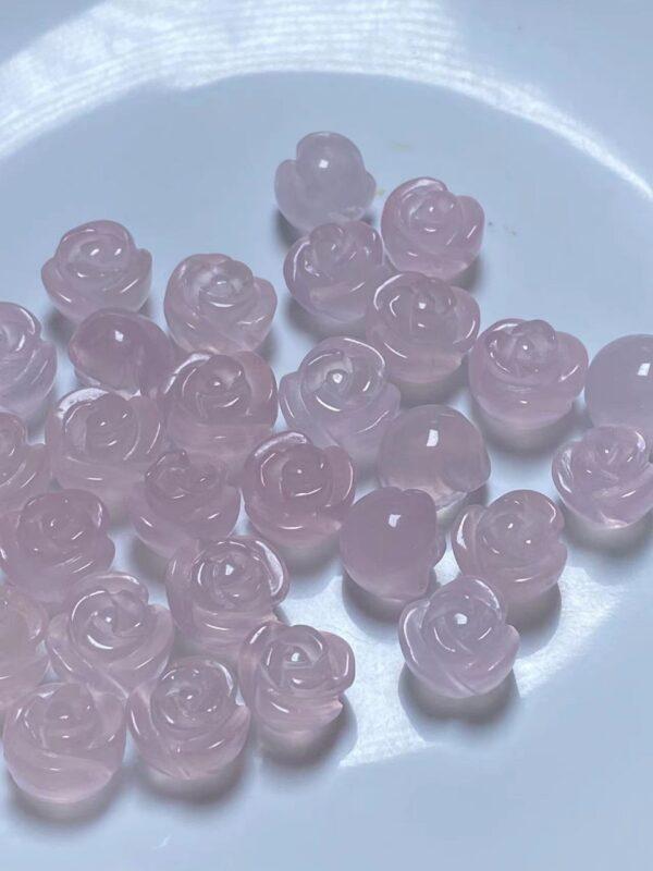 cute rose flower shape rose quartz bead - Image 5