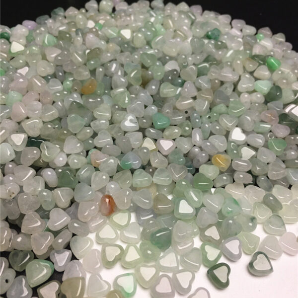 heart shape ice jade bead natural jadeite bead - Image 4