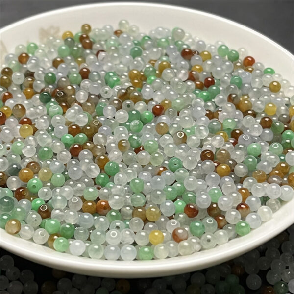 100 pcs small round shape colorful jade bead natural jadeite bead - Image 4