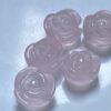 cute rose flower shape rose quartz bead