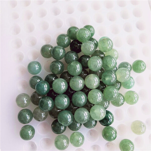 oily green round jade bead natural jadeite bead - Image 5