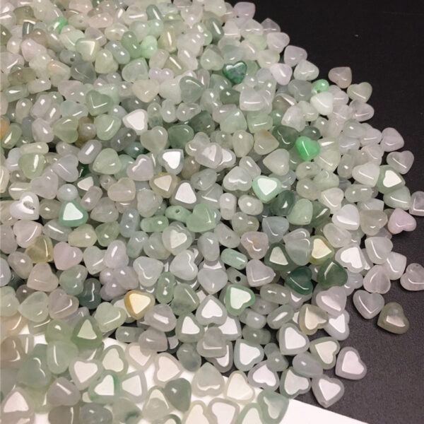 heart shape ice jade bead natural jadeite bead - Image 5