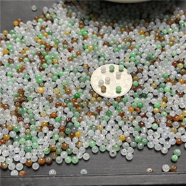 100 pcs small round shape colorful jade bead natural jadeite bead - Image 6