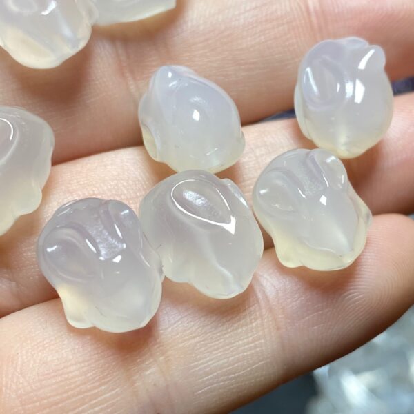 cute rabbit shape white agate bead - Image 5