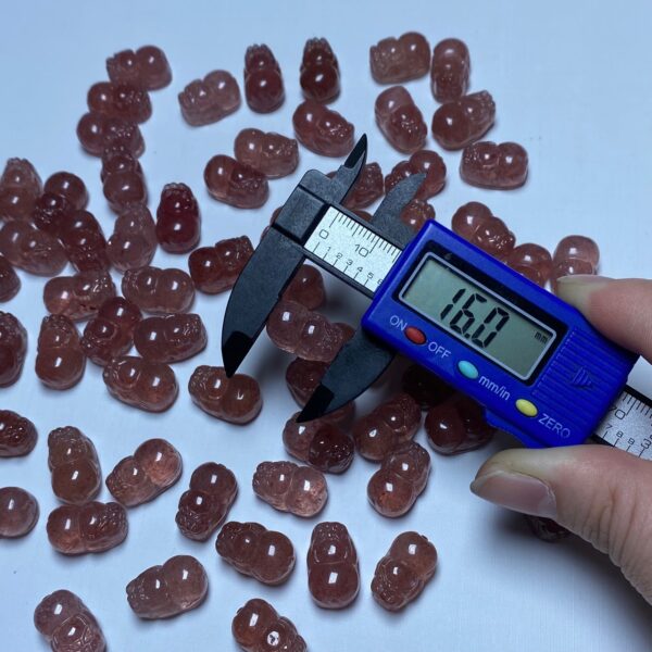 cute pixiu shape strawberry quartz bead - Image 3