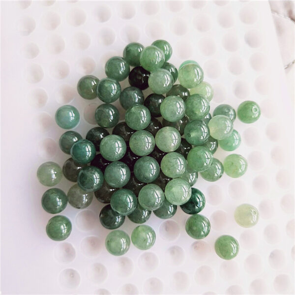 oily green round jade bead natural jadeite bead - Image 6