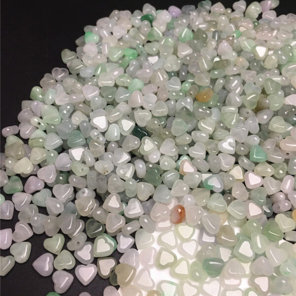 heart shape ice jade bead natural jadeite bead - Image 7