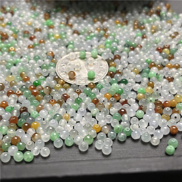 100 pcs small round shape colorful jade bead natural jadeite bead - Image 7
