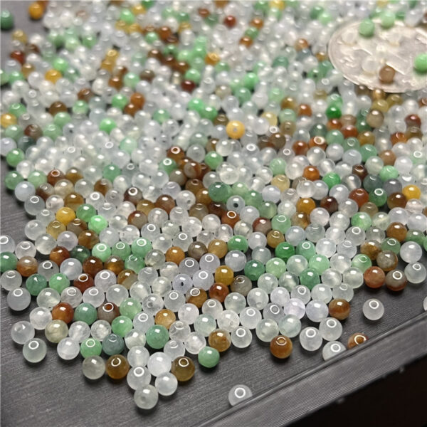100 pcs small round shape colorful jade bead natural jadeite bead - Image 8