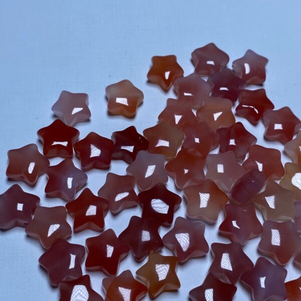 cute pentagram star shape clear orange agate bead - Image 2
