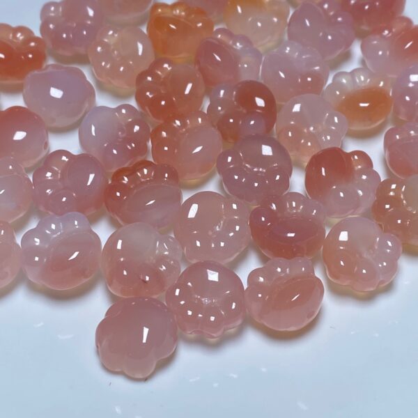 cute cat paw shape clear orange agate bead - Image 3