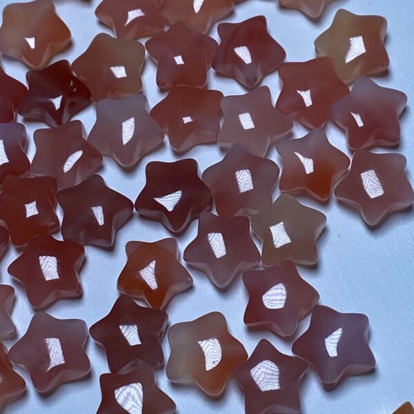 cute pentagram star shape clear orange agate bead - Image 4
