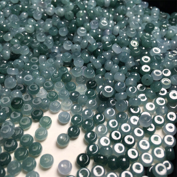 100 pcs small drum shape clear blue jade bead natural jadeite bead - Image 4