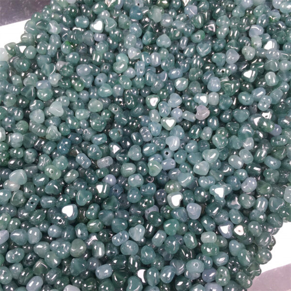small heart shape clear blue jade bead natural jadeite bead - Image 4