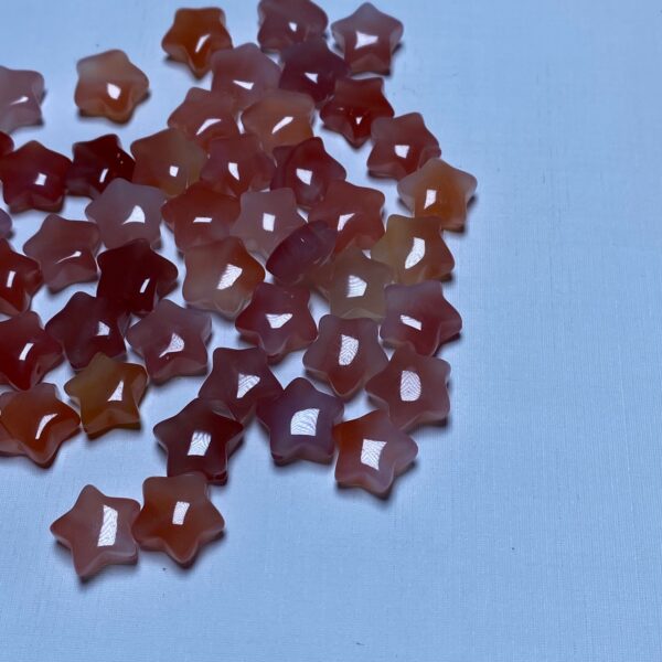 cute pentagram star shape clear orange agate bead - Image 3