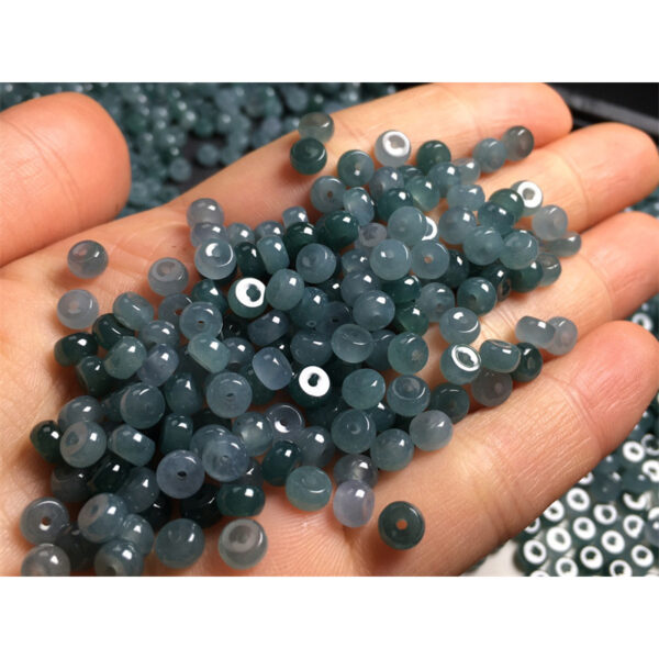 100 pcs small drum shape clear blue jade bead natural jadeite bead - Image 5