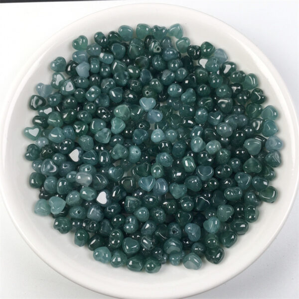 small heart shape clear blue jade bead natural jadeite bead - Image 5