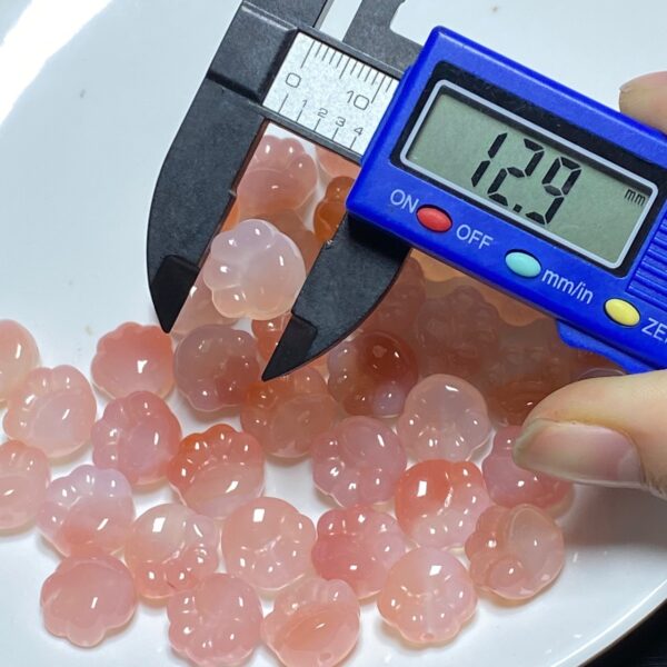 cute cat paw shape clear orange agate bead - Image 6
