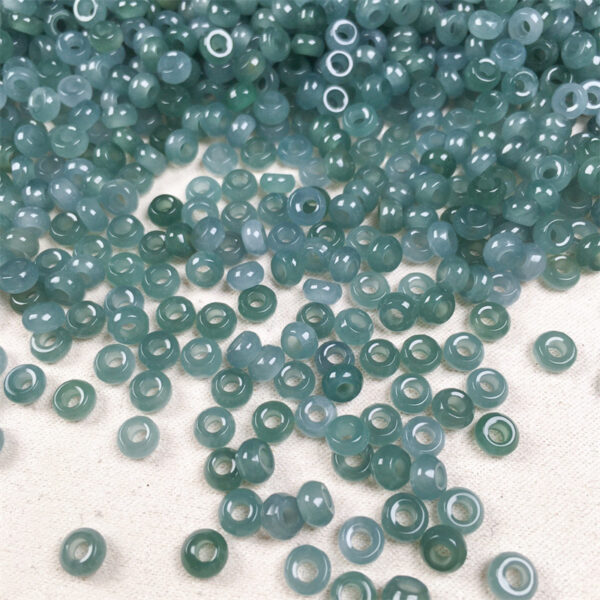 50 pcs small ring shape clear blue jade bead natural jadeite bead - Image 6