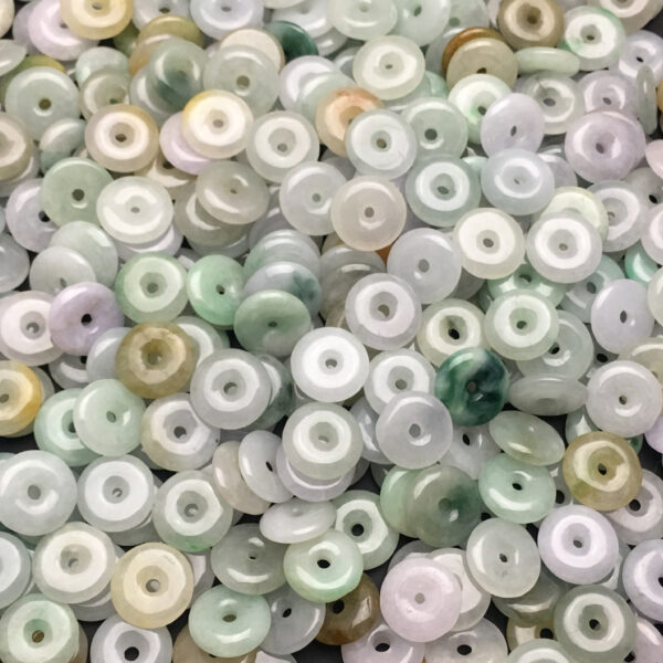 ring shape colorful jade bead donut shape natural jadeite bead - Image 6