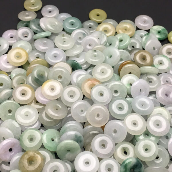 ring shape colorful jade bead donut shape natural jadeite bead - Image 7
