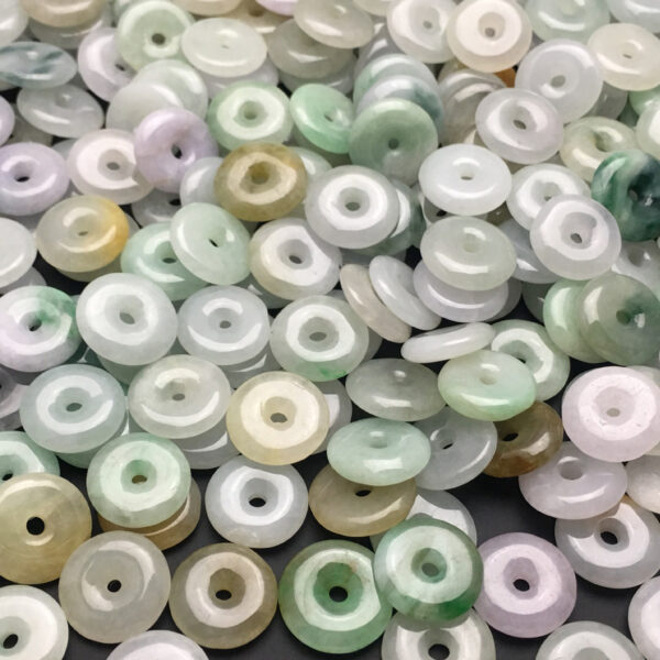 ring shape colorful jade bead donut shape natural jadeite bead - Image 9