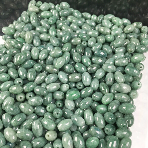 rice shape natural green jadeite bead jade bead - Image 2