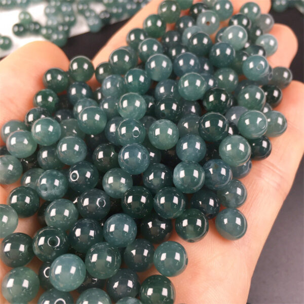 50 pcs round shape clear blue green Guatemala jadeite bead - Image 2