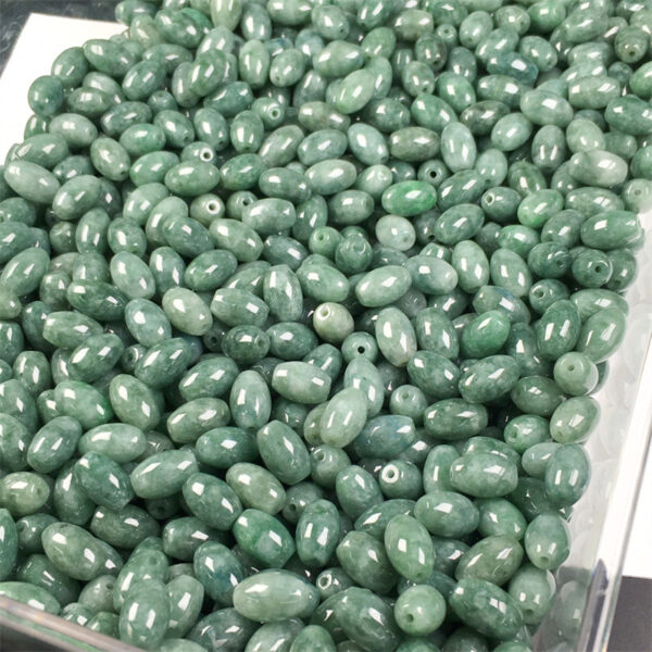 rice shape natural green jadeite bead jade bead - Image 3