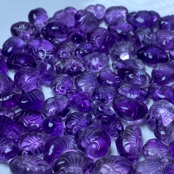 nice flower pattern ruyi shape Brazil ametrine bead - Image 3