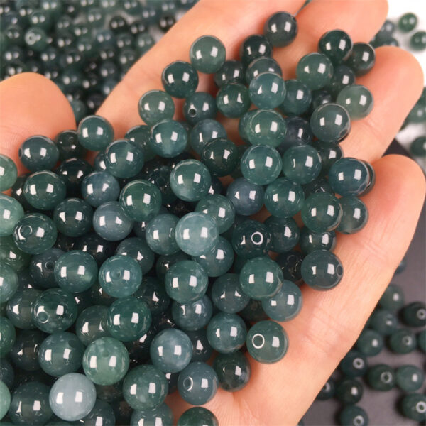 50 pcs round shape clear blue green Guatemala jadeite bead - Image 3