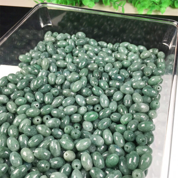 rice shape natural green jadeite bead jade bead - Image 4