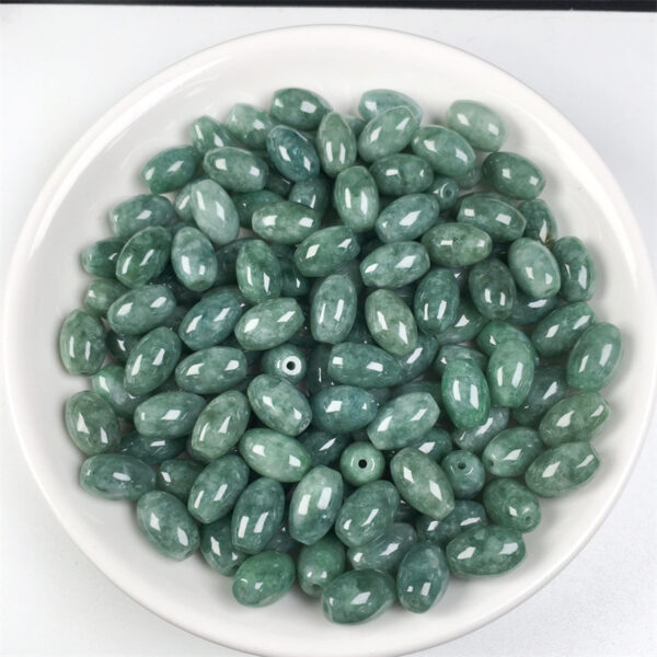 rice shape natural green jadeite bead jade bead - Image 5