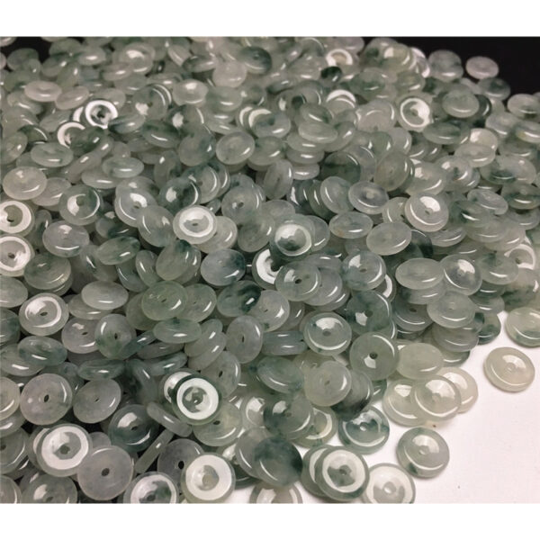 50 pcs donut green texture clear jadeite bead - Image 5
