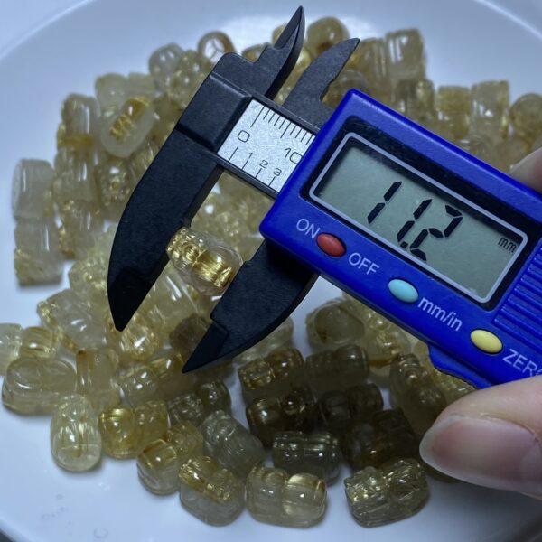 nice Pixiu animal shape rutilated quartz stone bead - Image 2