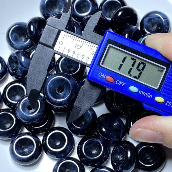 nice donut shape blue tigerite stone bead - Image 3