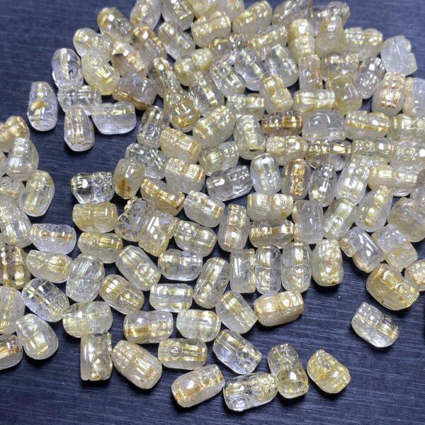 nice Pixiu animal shape rutilated quartz stone bead - Image 3