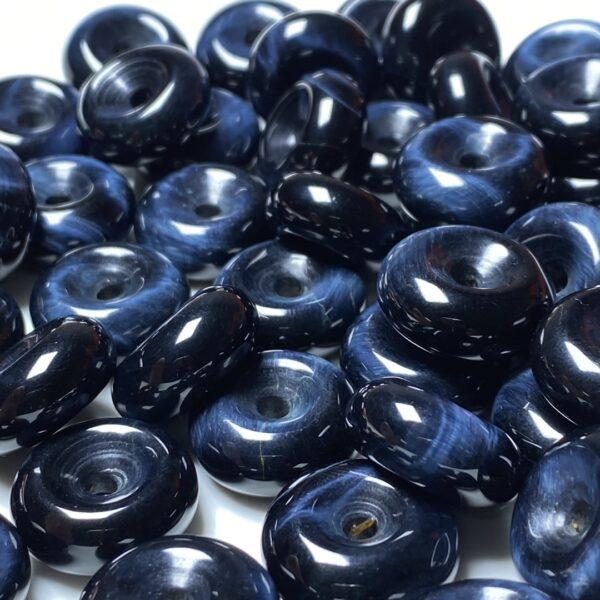 nice donut shape blue tigerite stone bead - Image 4
