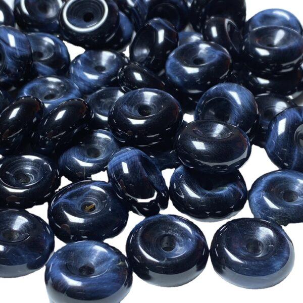 nice donut shape blue tigerite stone bead - Image 5