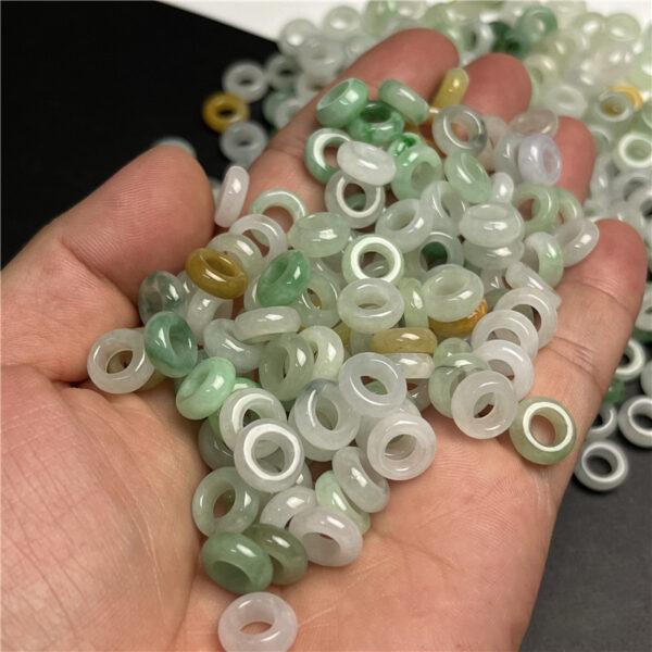 ring shape colorful jade bead natural jadeite bead - Image 2