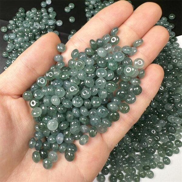 donut shape blue green jade bead natural guatemala jadeite bead - Image 2